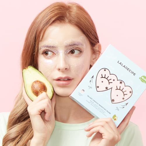 LALARECIPE Heart Goggle Moisture Eye Mask ? Hydrating & Cooling Hydrogel Patches with 8-Hyaluronic Acid, Avocado & Collagen ? Korean Skincare for Dry & Sensitive Skin (Pack of 10)
