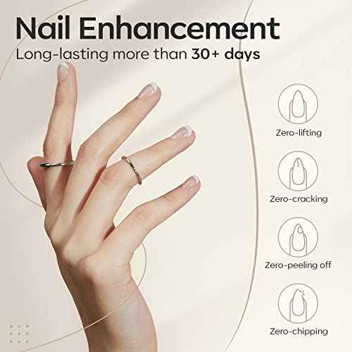 modelones Builder Nail Gel, 7-in-One Clear Builder for Nails, LED Lamp Cured Color Rubber Base Gel Polish Coat Strengthener Thickening Extension Rhinestone Glue in a Bottle for DIY Home Salon Gifts