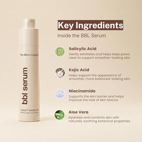 BBL Serum ? 3-in-1 Bikini Line Care, Fragrance-Free Post-Hair Removal Serum with Salicylic Acid & Niacinamide, Helps Reduce the Look of Ingrown Bumps & Irritation, Designed for Sensitive Skin