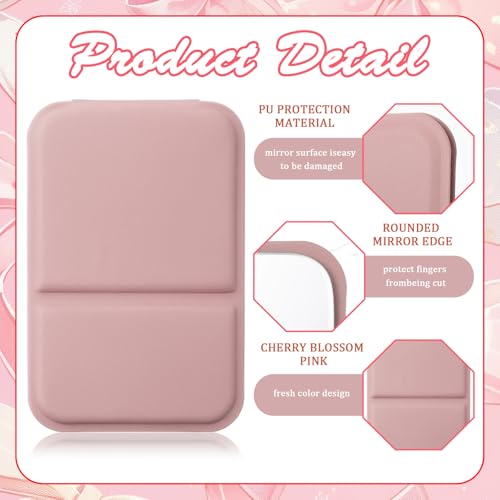 12 Pcs Compact Folding Pocket Mirror Set - 4.2'' Pink Handheld Mirrors