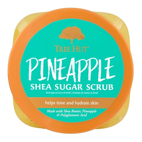 Tree Hut Pineapple Shea Sugar Scrub, 18 oz, Ultra Hydrating and Exfoliating Scrub for Nourishing Essential Body Care