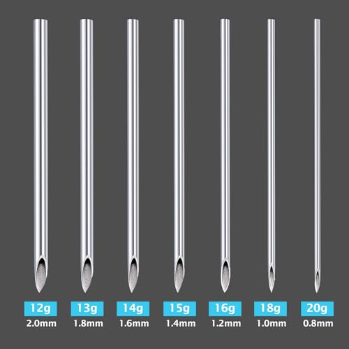 20G Body Piercing Needles - Sterile Disposable Stainless Steel 10pcs - Ear, Nose, Navel, Lip