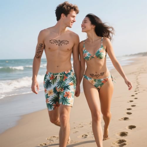 ELANE 19 Sheets Temporary Tattoo Stickers for Women Men