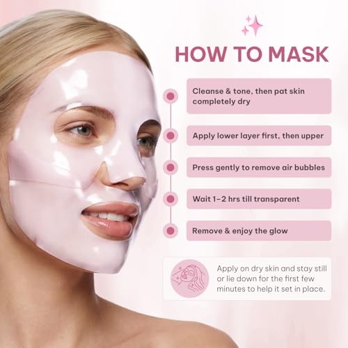 Salmon PDRN Bio-Collagen Face Mask - Korean Hydrating Gel Mask (4 Pack)