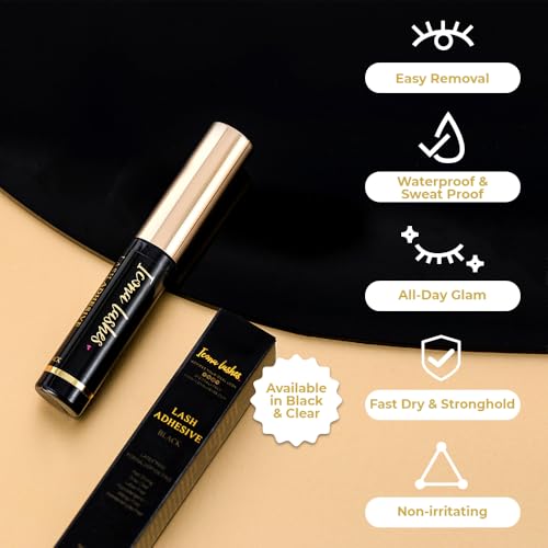 Icona Lashes Eyelash Glue - Quick Drying 48-Hour Hold, 5ml