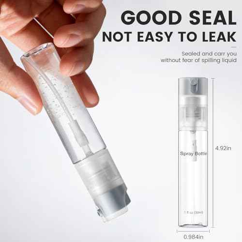 4 Pack Refillable Spray Bottle, Reversible Small Empty Spray Bottle with Fine Mist, Leak Proof - for Cleaning Solutions, Mosquito prevention, Face & Hair Mist - 4pk 1 OZ / 30 ML