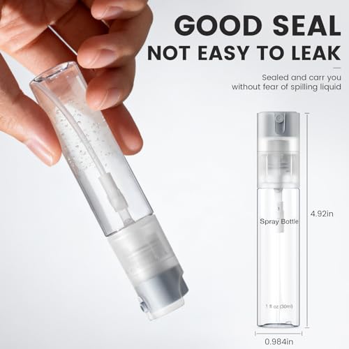 4-Pack 1 OZ Refillable Spray Bottles - Fine Mist, 360° Spray