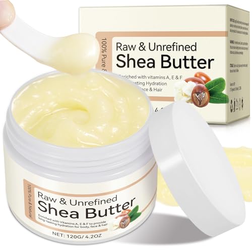 Unrefined Shea Butter Raw Organic for Skin and Hair, Pure and Natural Raw Shea Butter Moisturizer for Dry Skin Care 1Pack