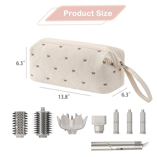 Large Quilted Hair Tools Travel Bag - Beige