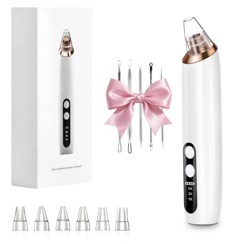 HZD Blackhead Remover Pore Vacuum with 3 Suction Levels & 6 Tips