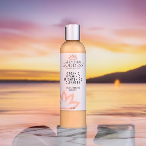 GLIMMER GODDESS Organic Vitamin C Facial Cleanser with Aloe & Jojoba ? Hydrating & Refreshing, 8 oz