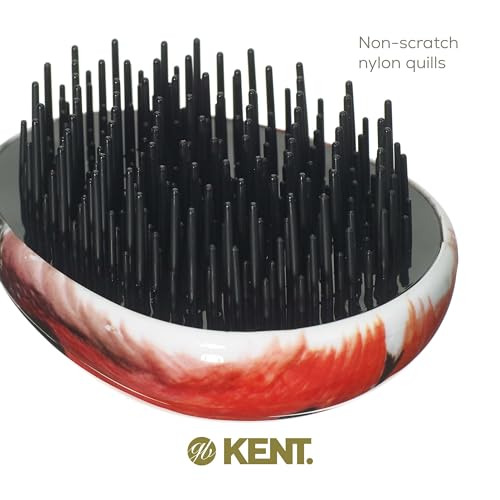 Kent PBUG Ladybug Pebble Scalp Massager Shampoo Brush, Shower Brush, and Travel Size Detangling Brush - Scalp Scrubber for Dandruff and Kids Hair Brush Hair Detangler - Hairbrush for Tangles