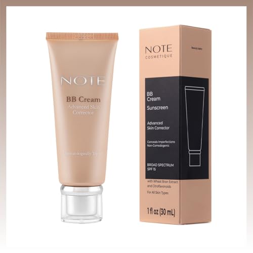 NOTE BB Cream SPF 15 - Tinted Beauty Balm Cream with Vitamin E - Hydrating Foundation Makeup for Lasting Natural Finish - 500-1 oz