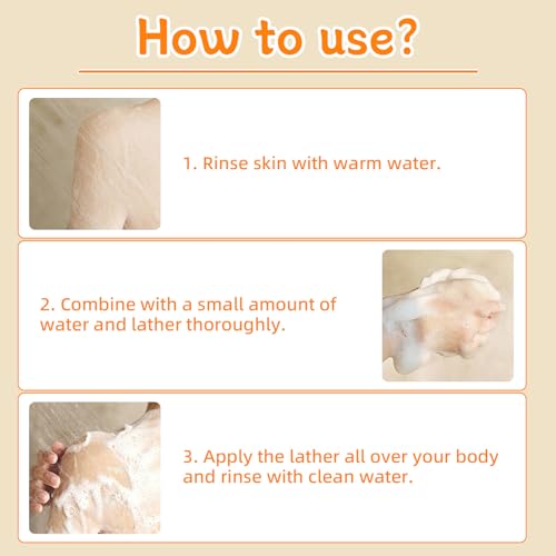 2PCS Persimmon Soap Bar for Body, Natural Deodorant Body Bar Soap for Remove Strong Smell, Organic Eliminating Odor Wash Soap for Women & Men