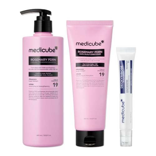 Medicube Cooling Scalp Hair Trio - Rosemary PDRN Shampoo, Conditioner, Serum