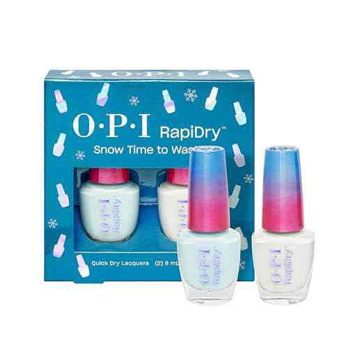 OPI RapiDry Quick Dry Nail Polish Colors | Opaque, Cr?me, & Shimmer Winter Shades | Smudge Proof, and Fast Drying in 60 Seconds | Vegan Formula | Snow Time to Waste | Holiday 2025