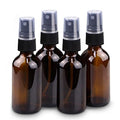 Wedama 2 oz Amber Mini Glass Spray Bottles Set of 4 with Funnel & Dropper