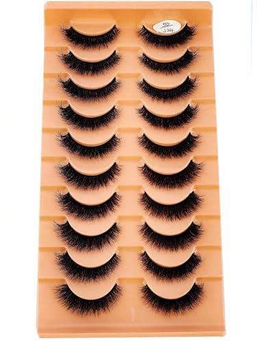 10 Pairs 3D Mink False Eyelashes - Soft Fluffy Natural Lashes