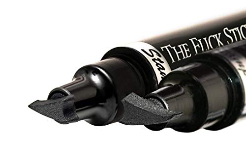 The Flick Stick Winged Eyeliner Stamp by Lovoir, Waterproof Make Up, Smudgeproof, Long Lasting Liquid Eye liner Pen, Vamp Style Wing, 2 Wingliner Pens (12mm Vintage, Midnight Black)