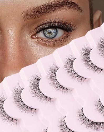 Onlyall Natural Lashes 7 Pairs - Wispy Soft Fake Eyelashes
