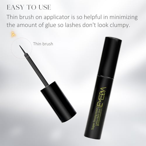 EMEDA 2 PCS Black Eyelash Glue False Eyelash Glue Super Strong Hold Professional Adhesive Best Black Adhesive Latex Free