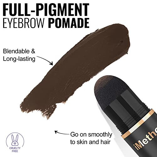 iMethod Eyebrow Stamp for Eyebrow Stencil Kit - Brow Stamp Refill Eyebrow Pomade, Brown