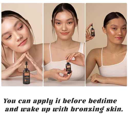 Natural Organic Self-Tanning Drops for Face -7- Carrot Seed Oil, Jojoba & DHA Bronzing Drops | Hydrating, Vegan Tanning Serum with Beetroot & Turmeric | Gentle Face Tanner for Sunless Glow