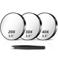 Haikopoon 3-Pack Compact Magnifying Mirror Set - 20X, 30X, 40X