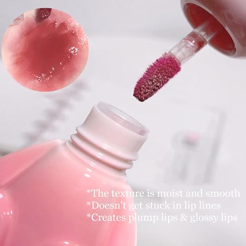 6pcs Bunny Rabbit Lip Gloss Liquid Lipsticks Set,Moisturizing Hydrating Lip Glow Oil Shine Lip Plumping Glass Waterproof Finish Party Gift for Women