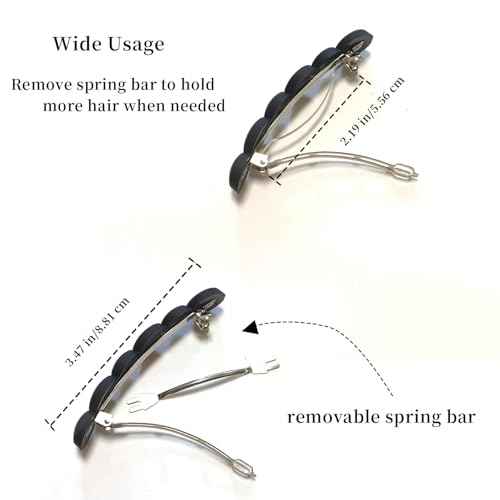 French Hair Barrettes for Women No Slip Not Easy to Break Half Up Medium to Small Hair Barrette Clips for Thin, Short or Fine Hair, 4 Pack