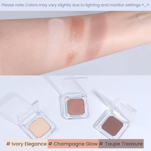 3-Color Eyeshadow Set - Removable Pans, Matte & Shimmer