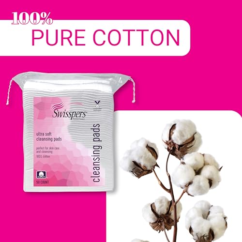 Swisspers Refresh & Reset Facial Cotton Pads - Ultra-Soft, Lint-Free Reusable Makeup Remover Wipes, Pack of 150