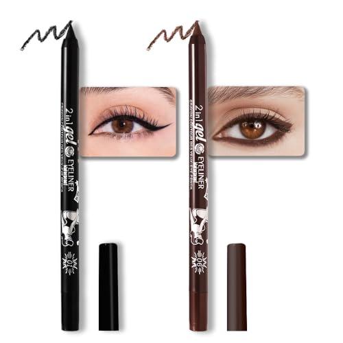 Kaely 2Pcs Waterproof Gel Eyeliner Pencil - Smudge Proof Eye Liner