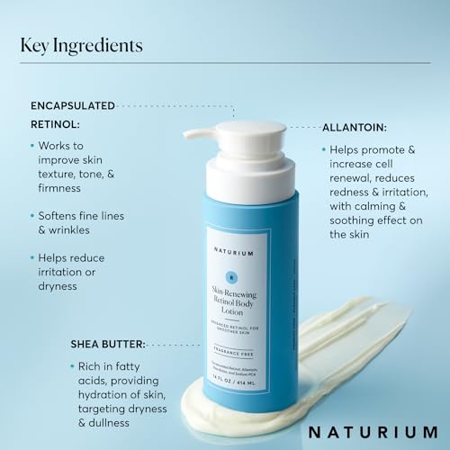 Naturium Skin-Renewing Retinol Body Lotion Jumbo, Advanced Firming Anti-Aging Skin Care, with Encapsulated Retinol & Shea Butter, 14 oz