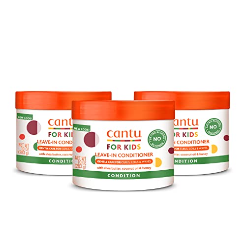 Cantu Care for Kids Leave-In Conditioner with Shea Butter, 10 oz (Pack of 3) (Packaging May Vary)