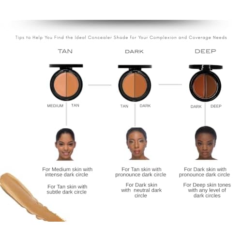 EVE PEARL Dual Salmon Concealer Full Coverage Under Eye Concealer Smooth Skin Treatment Brighten Makeup Hydrate Skincare (Tan)