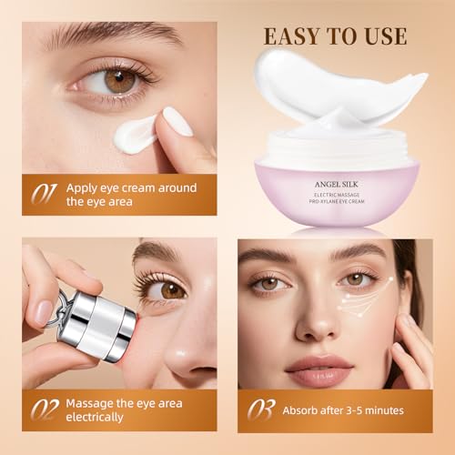 AH-8 Firming Neck Cream & Eye Cream Bundle, Electric Massage Eye Cream for Dark Circle, Neck Cream for Firm and Smooth of Fine Lines, Deep Moisturizing Skincare, Tightening & Revitalizing