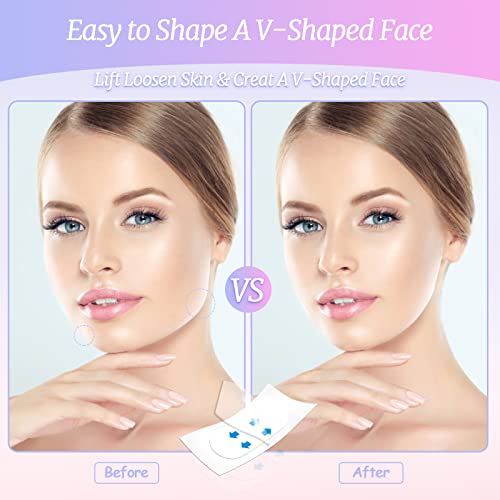 Face Tape Lifting Invisible, Face Lift Tape 152Pcs, Neck Facelift Strips Invisible Use Before Makeup, Instant V-shaped Lifter Face-lift Sticker for Lifting Sagging Skin Wrinkle Double Chin Jowls Eyes