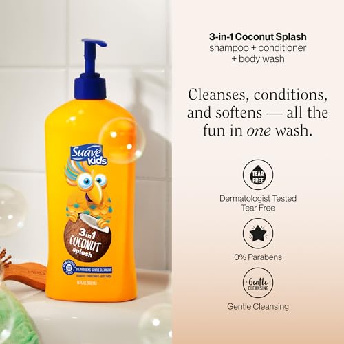 Suave Kids 3-in-1 Tear-Free Shampoo Body Wash, 18 Oz