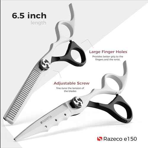 Suvorna Thinning Shears for Hair Cutting with Hair Scissors Professional | 2 pcs hair cutting scissors | 6.5" RightHand Barber Scissors for Cutting and Layering | Hair Shears for Women and Men