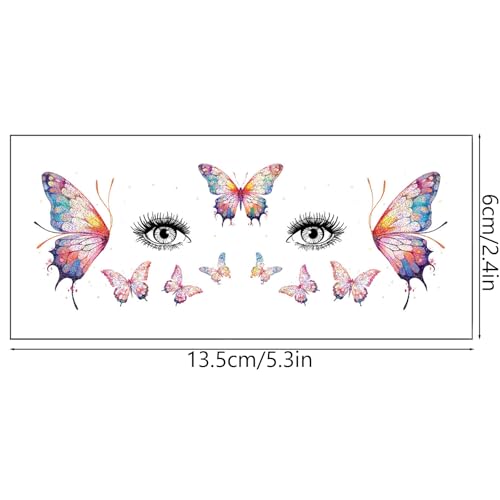 Glitter Fairy Temporary Tattoos - 20 Sheets with Face Gems