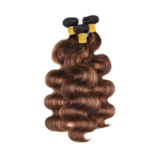 Freiuoke 300g P430 Body Wave Human Hair Bundles - Light Brown