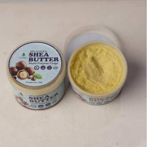 AJB Global African Raw shea butter- Unrefined,100% Pure - Natural Moisturizer for Skin & Hair 8 oz (228) g