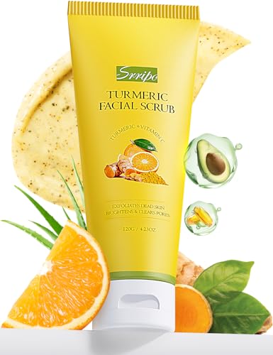 Vitamin C & Turmeric Face Scrub - Gentle Exfoliating Cleanser, 4.23 oz