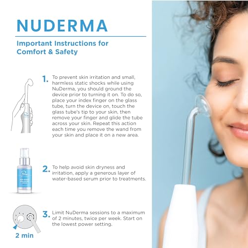 NuDerma Professional Skin Therapy Wand – 6 Argon & Neon Wands