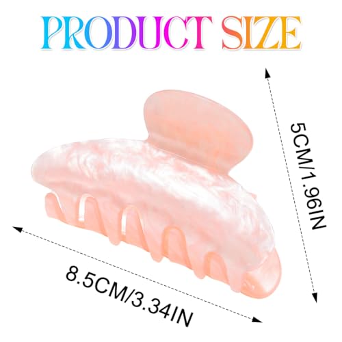 Acrylic Claw Hair Clips Medium Pink - Pack of 2