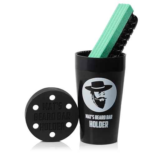 Mat's Beard Bar¢ç & Holder Pro (V2.0) - FLEXIBLE - Clean Up Beard Trimmings from Sinks and Countertops After Shaving - Best Gifts For Men