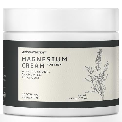 Magnesium Cream for Sleep & Leg Cramps: Soothing Magnesium Lotion with Lavender, Chamomile, Patchouli for Body - Calming & Relaxation Muscle Soreness - 4 fl.oz/120 ml