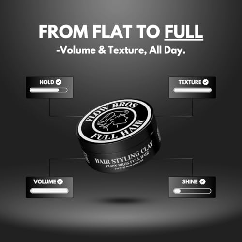 Flow Bros Men's Hair Clay - Strong Hold, Low Shine