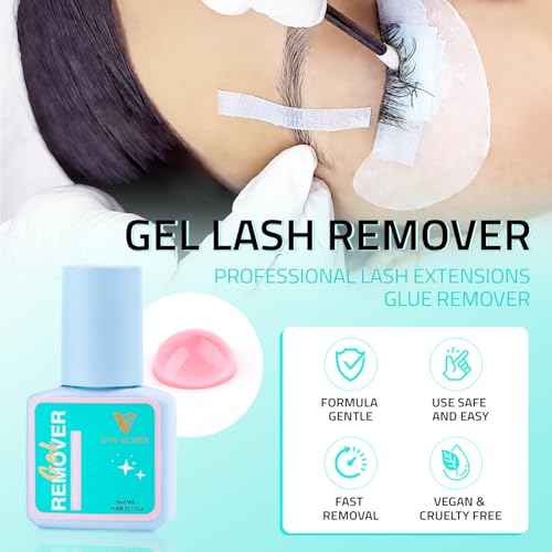 VAVALASH Gel Lash Glue Remover For Eyelash Extensions,Sensitive Lash extension Remover,Professional Use Fast-Acting Lash Extensions Remover, Gentle Formula Low Irritation 15ml Gel Lash Remover